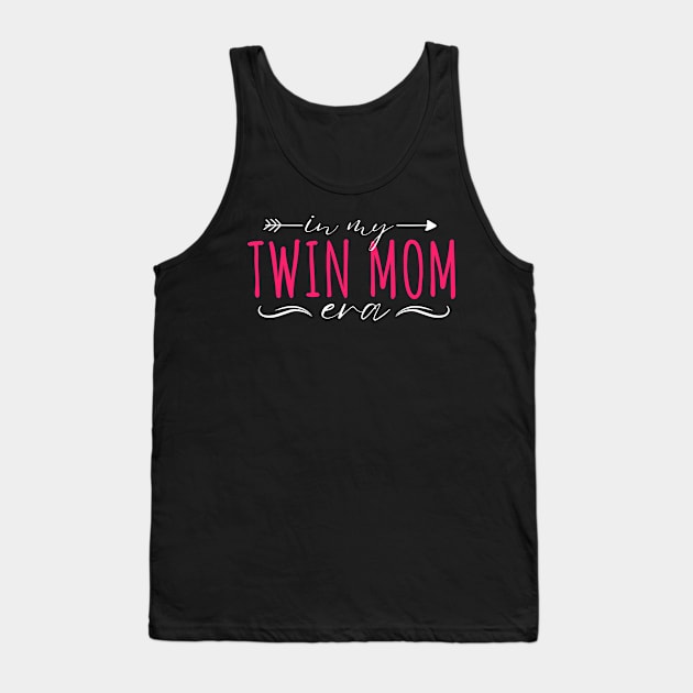 Cute In My Twin Mom Era Pink Groovy Design Twin Love Mommy Life, Funny Twin Mama Squad Girls Tank Top by weirdboy